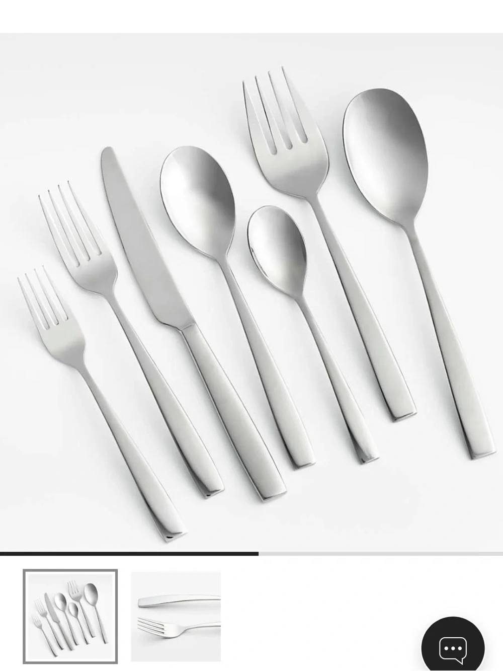 NIB NWT crate & barrel Dawson Mirror 22-Piece Flatware & Serveware Set